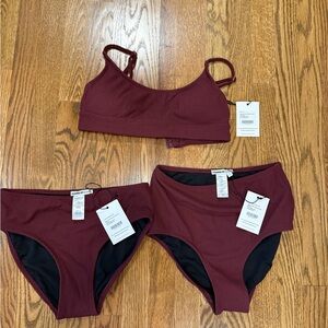NWT Change of Scenery Burgundy Bikini Set